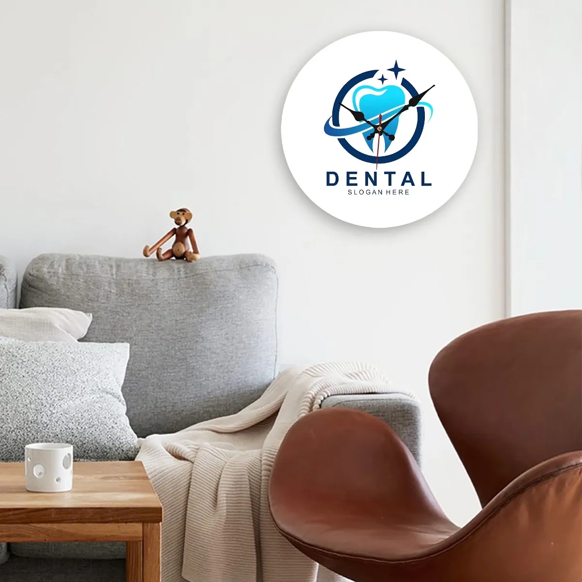 dental wooden wall clock